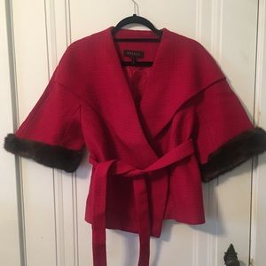 Escada Wool Jacket with Mink Trim